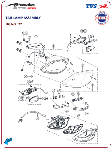 TVS Apache RTR 160 - Tail Lamp Assembly