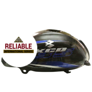 Ensons Petrol Tank for Bajaj XCD 135 | Black with Blue Sticker