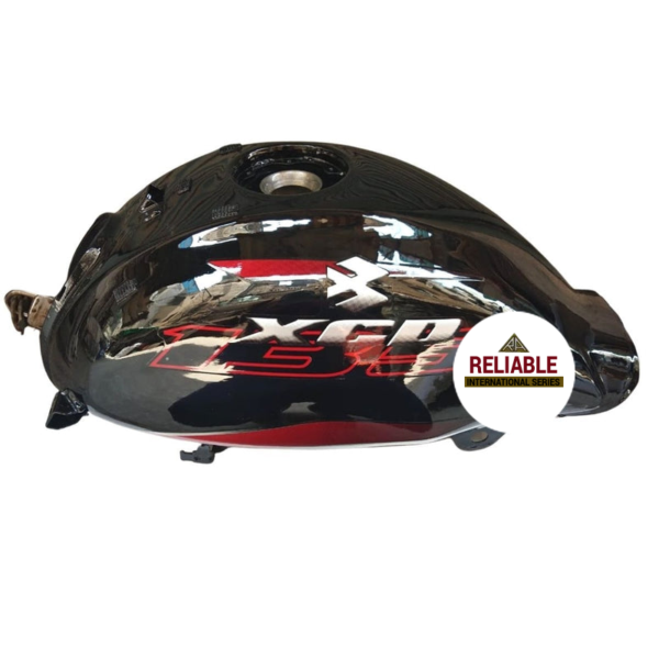 Ensons Petrol Tank for Bajaj XCD 135 | Black with Red Sticker